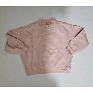 Relaxed Mockneck Sweatshirt Madewell Style NU776 Size Medium Pale Blush Pink $98